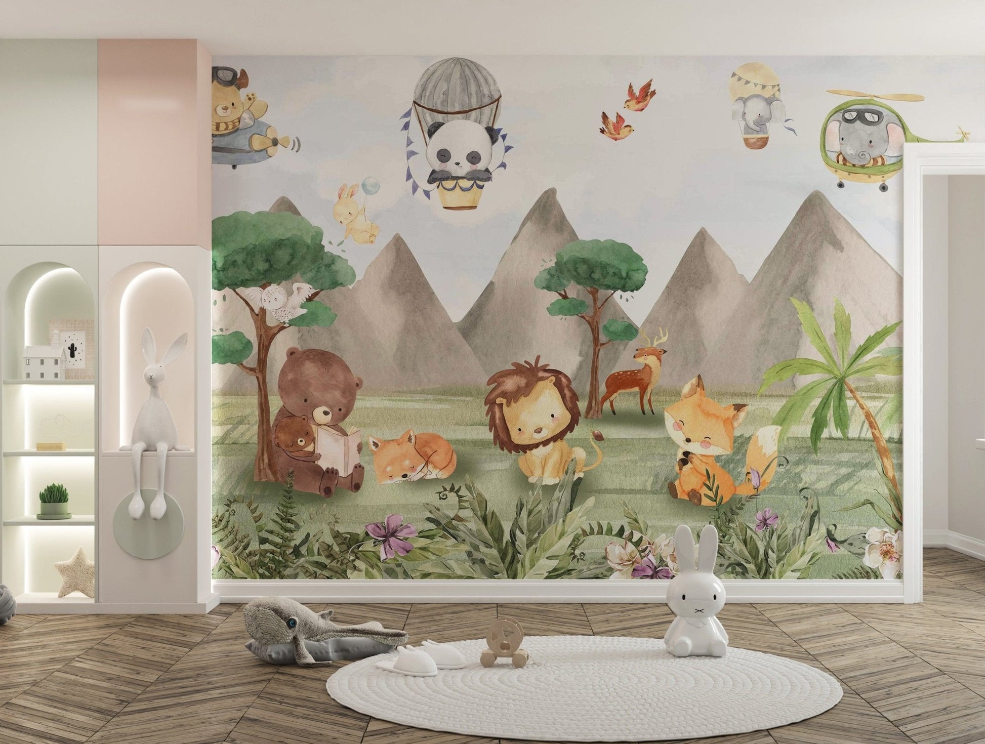 Animal Adventures Sky Wallpaper Mural - Wallanza