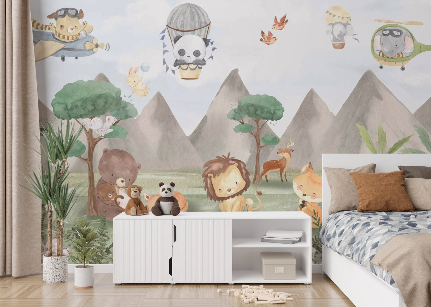 Animal Adventures Sky Wallpaper Mural - Wallanza