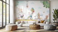 Animal Bicycle Ride Wall Mural - Wallanza