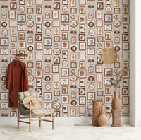 Sweet portrait collection of woodland friends wallpaper murals.