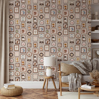 Playful repeating pattern of animal photography wallpaper murals.