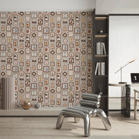 Storybook style framed wildlife characters wallpaper murals.