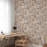 Adorable wildlife faces in varied frames wall murals.