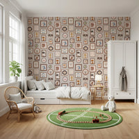 Artistic grid of charming animal illustrations wall murals.