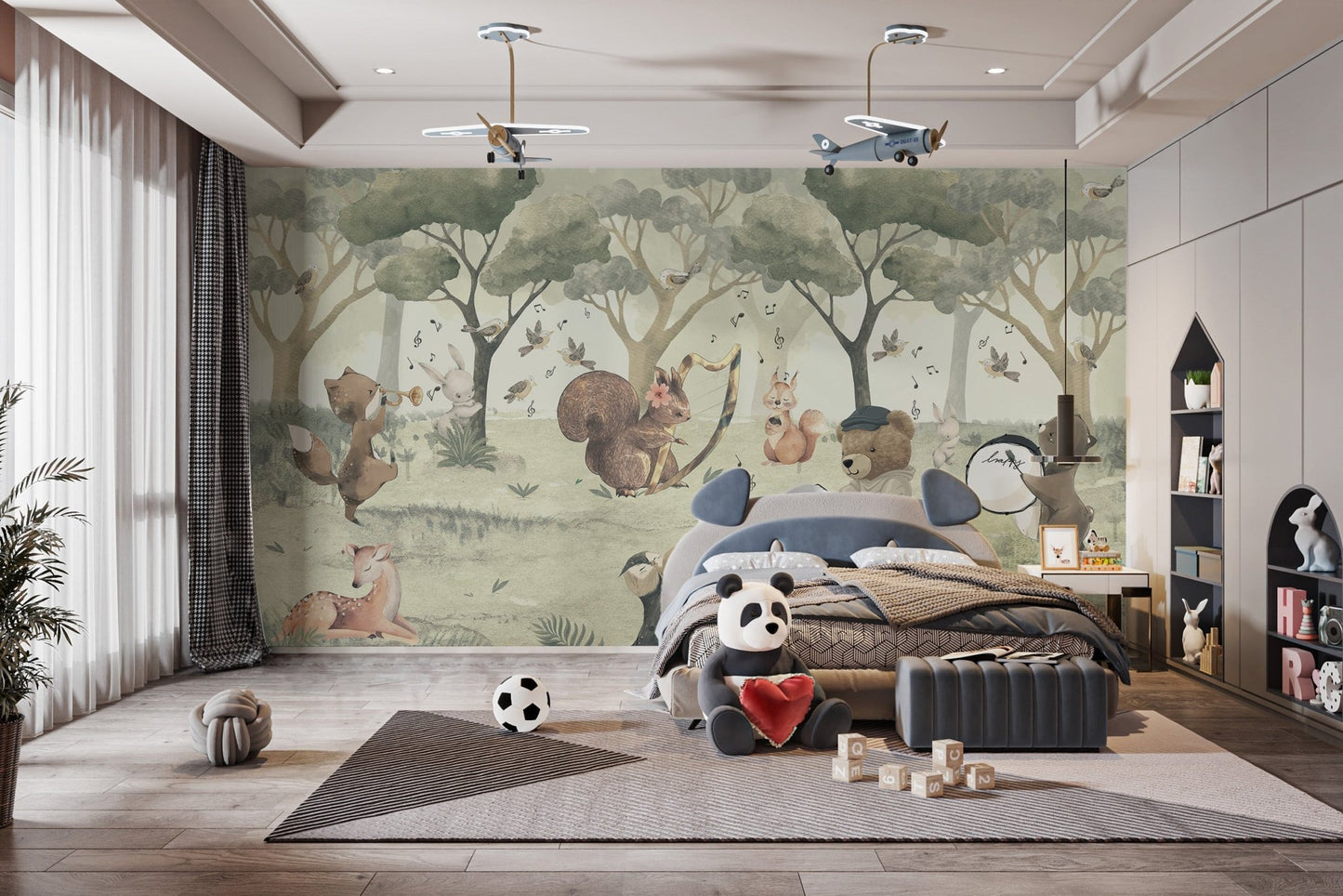 Animal Orchestra Nursery Wall Mural - Wallanza