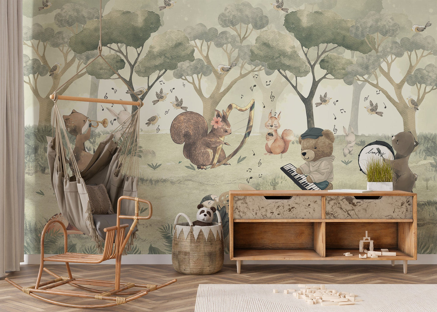 Animal Orchestra Nursery Wall Mural - Wallanza