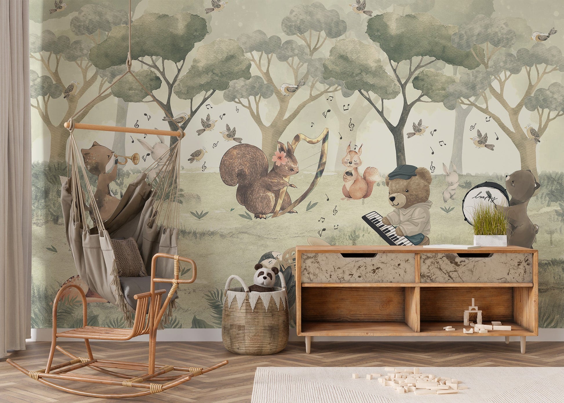 Animal Orchestra Nursery Wall Mural - Wallanza