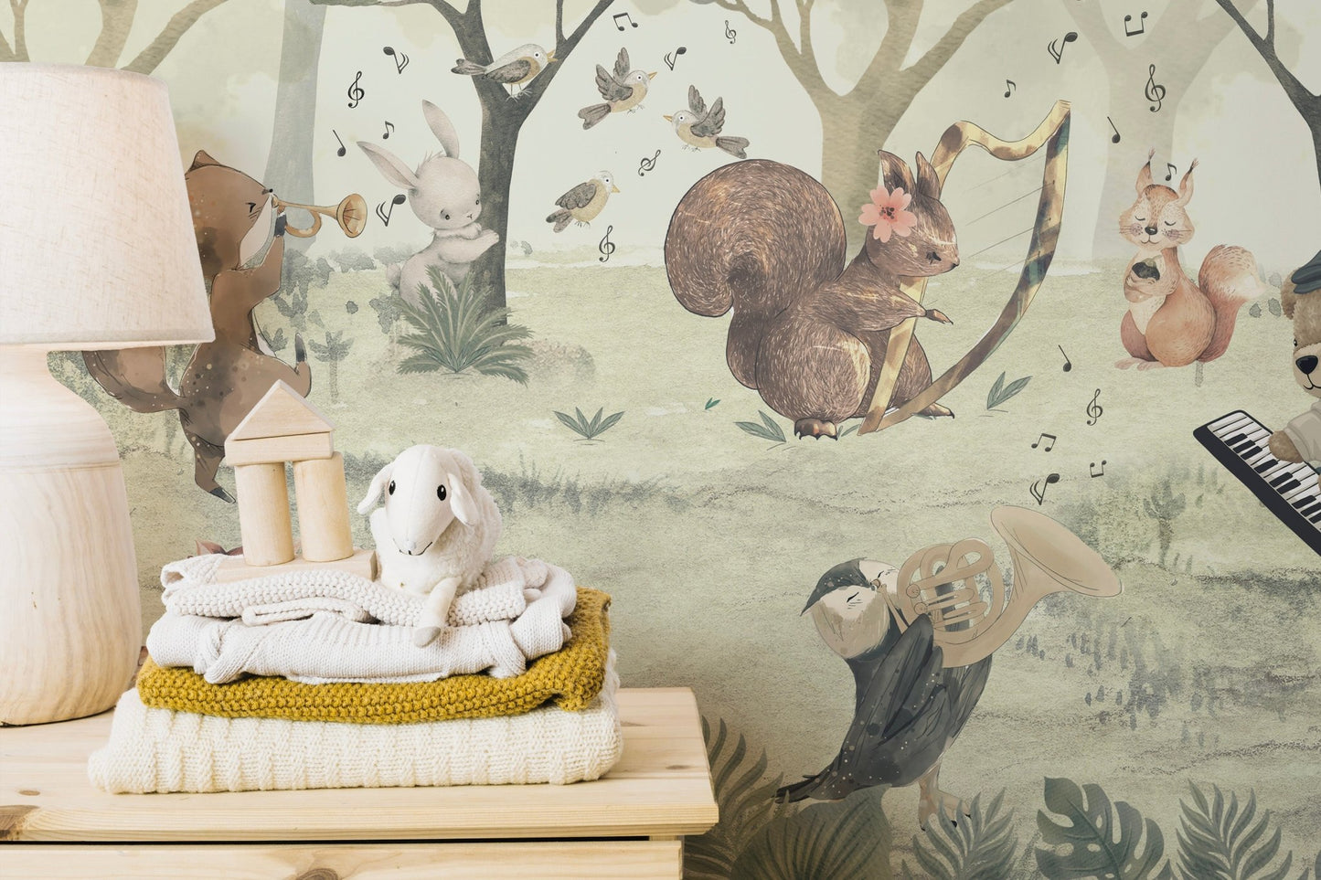 Animal Orchestra Nursery Wall Mural - Wallanza