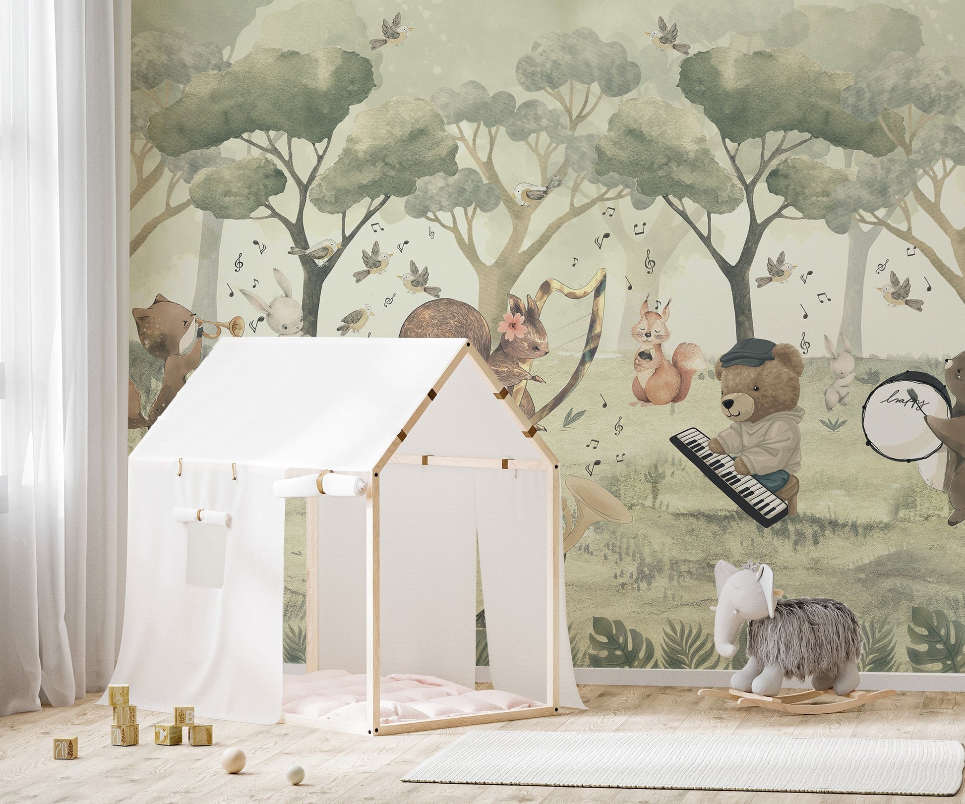 Animal Orchestra Nursery Wall Mural - Wallanza