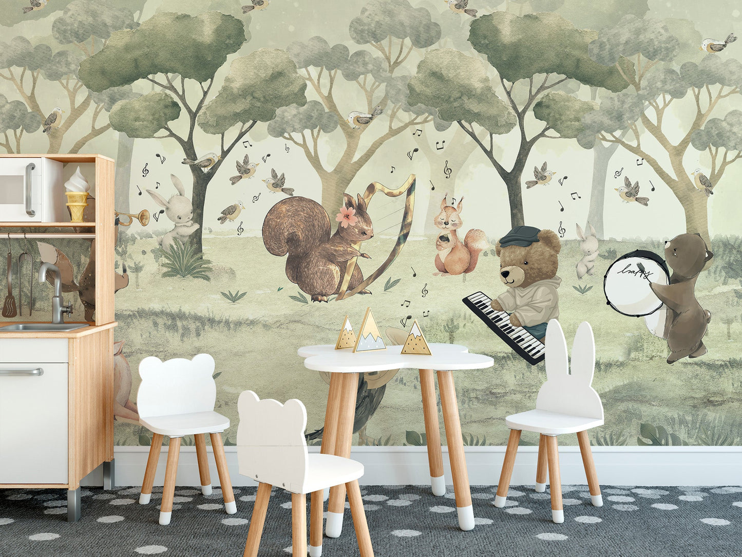 Animal Orchestra Nursery Wall Mural - Wallanza
