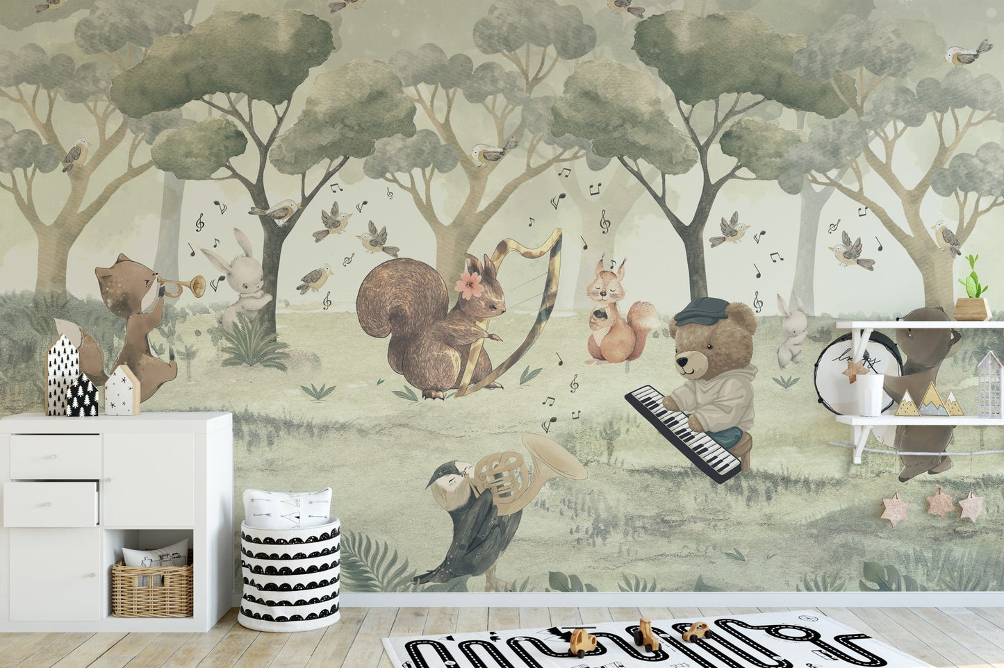 Animal Orchestra Nursery Wall Mural - Wallanza