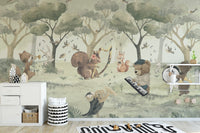 Animal Orchestra Nursery Wall Mural - Wallanza