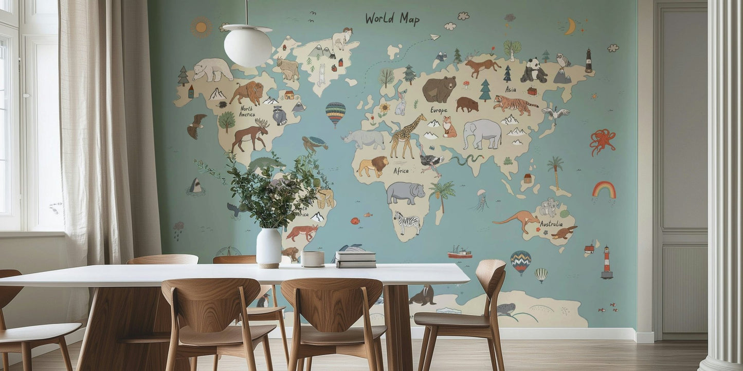 Animal World Explorer Wall Mural - Wallanza
