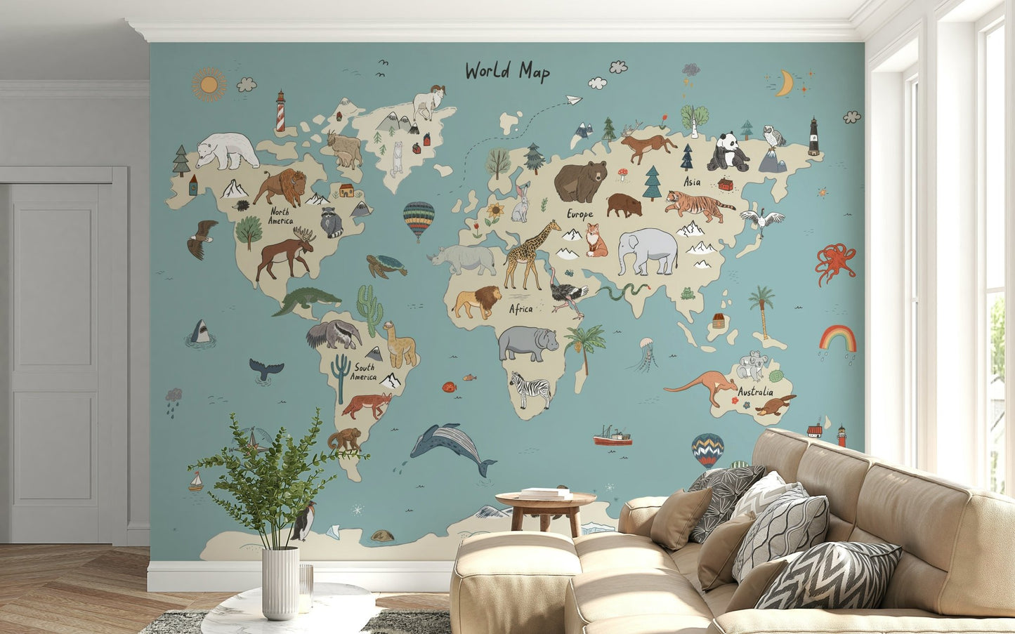 Animal World Explorer Wall Mural - Wallanza