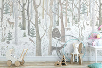 Animals Nursery Wallpaper Mural - Wallanza