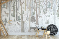 Animals Nursery Wallpaper Mural - Wallanza