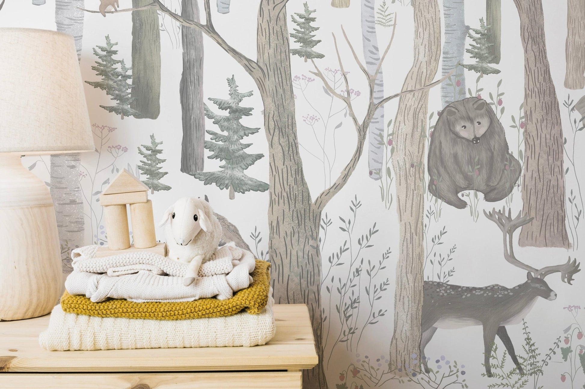 Animals Nursery Wallpaper Mural - Wallanza