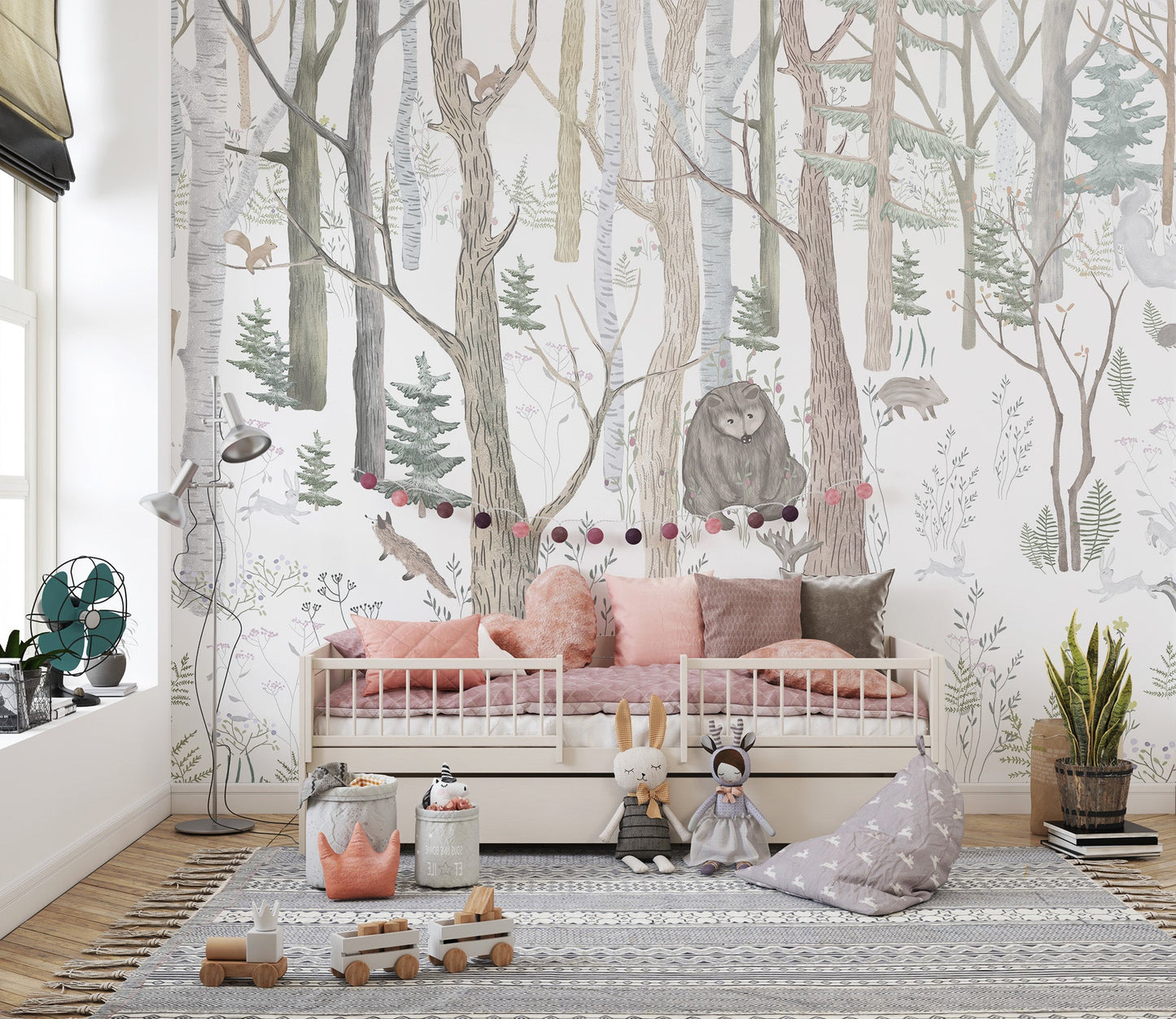 Animals Nursery Wallpaper Mural - Wallanza