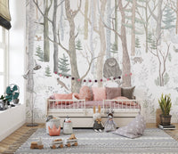 Animals Nursery Wallpaper Mural - Wallanza