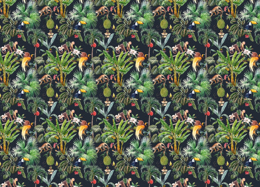 Beautiful Seamless Tropical Floral Pattern Watercolor Wallpaper