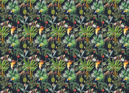 Beautiful Seamless Tropical Floral Pattern Watercolor Wallpaper