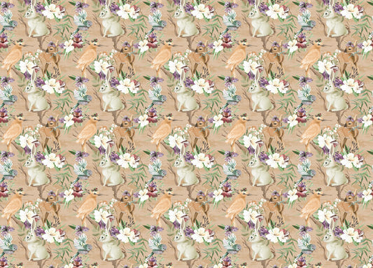 Vintage Enchanted Woodland Forest Animals and Birds Wallpaper