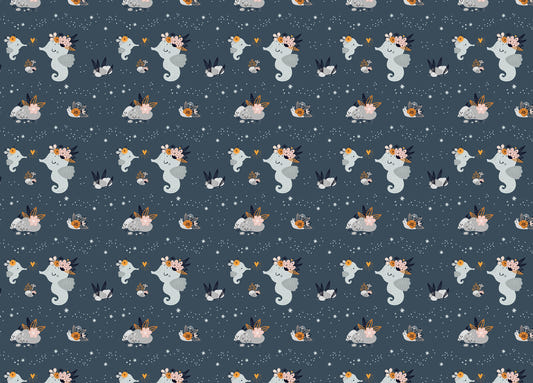 Cute Baby Sea or Ocean Animals Repeat Pattern Wallpaper