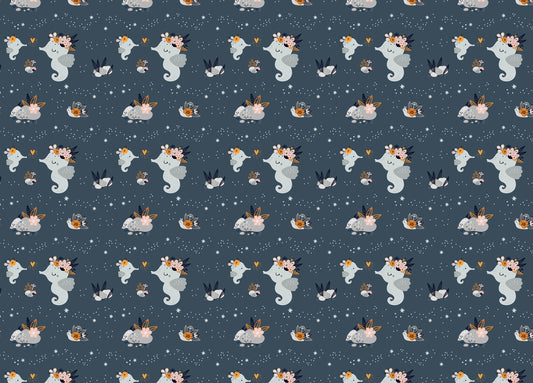 Cute Baby Sea or Ocean Animals Repeat Pattern Wallpaper