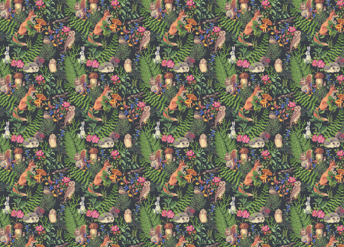 Hand Drawn Watercolor Forest Animals Wallpaper For Walls in your room