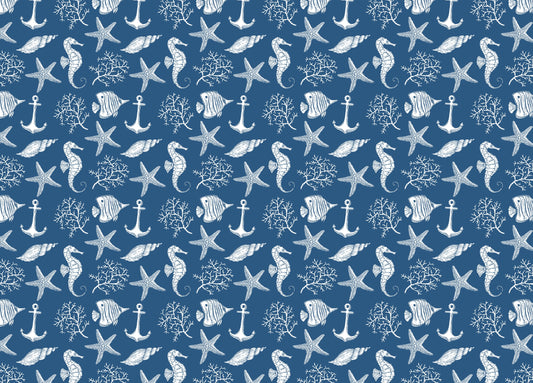 Sea Style Underwater Creatures Fish Blue Color Wallpaper