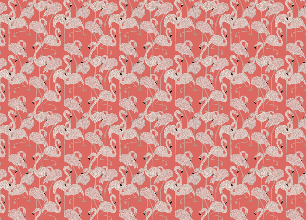 Pink Flamingos Design Peel and Stick Wallpaper in your room