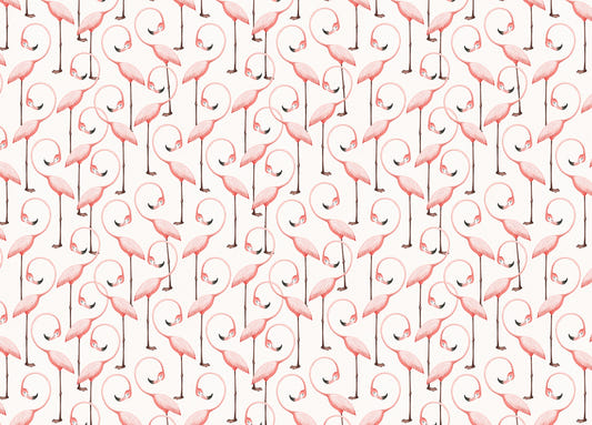 Seamless Pink Flamingo Pattern Self Adhesive Wallpaper