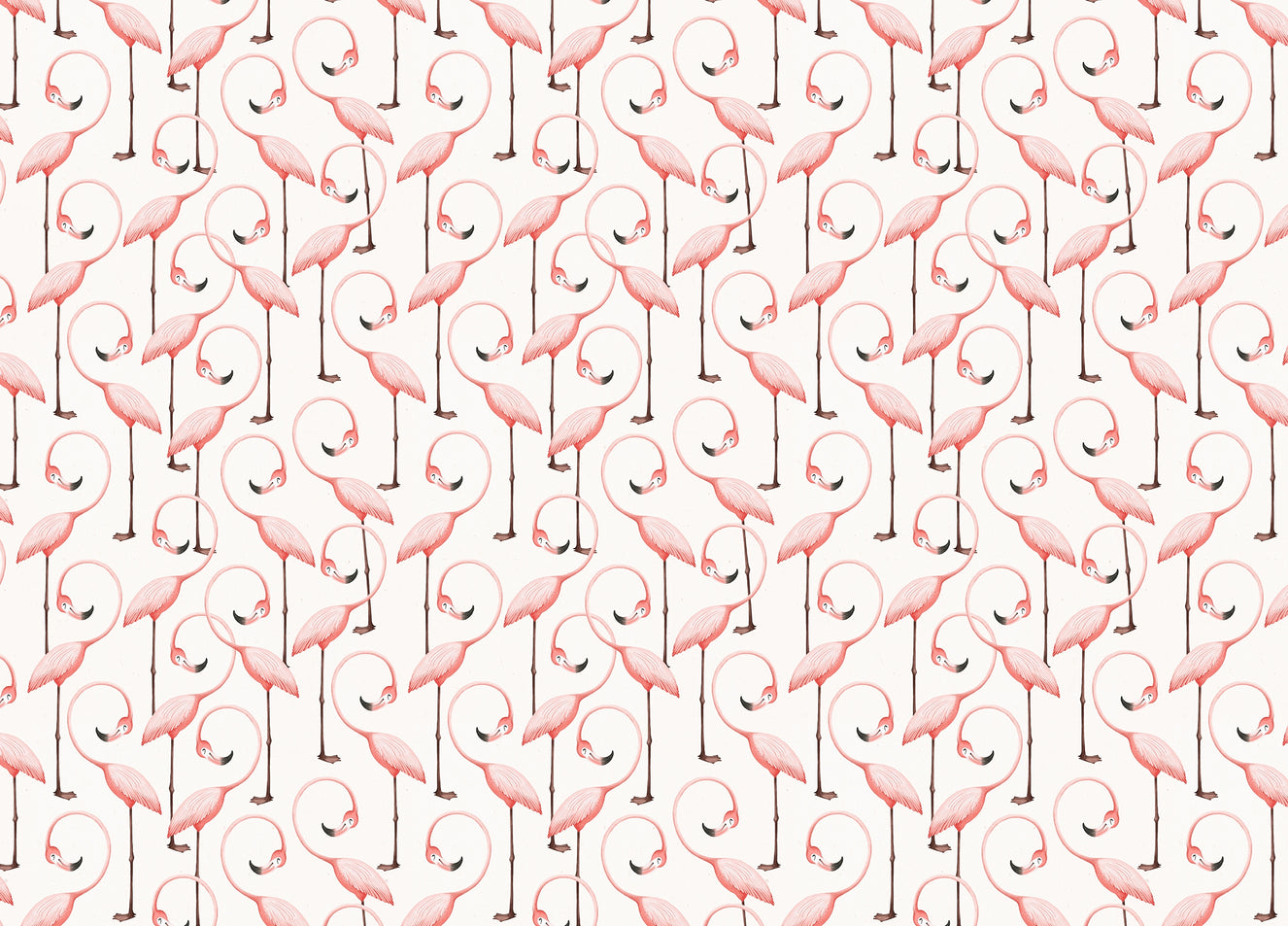 Seamless Pink Flamingo Pattern Self Adhesive Wallpaper