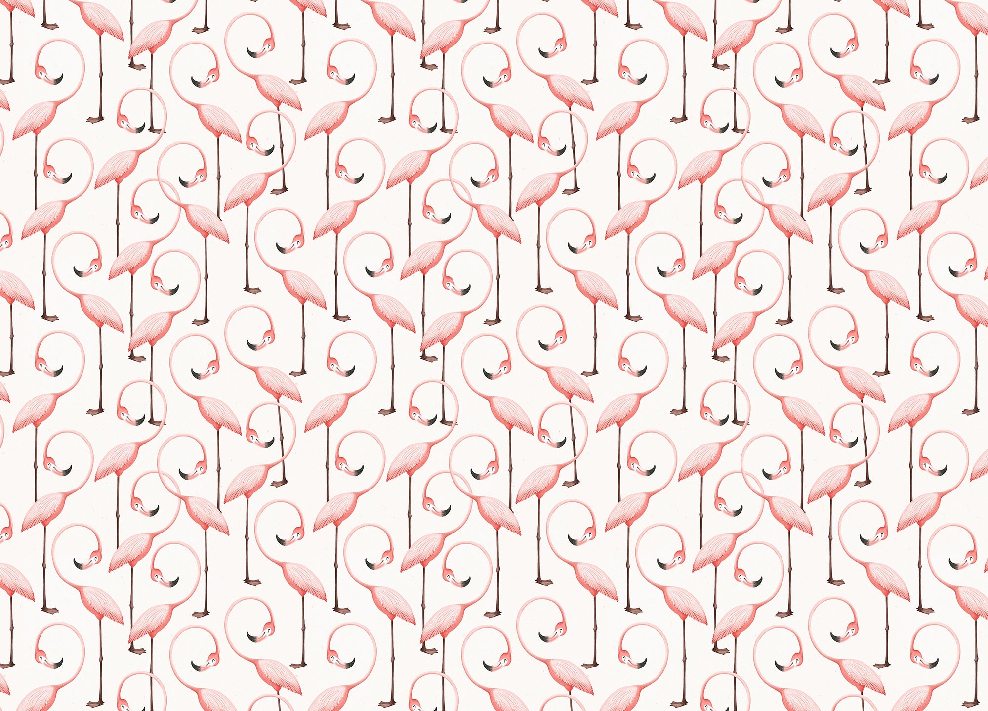 Seamless Pink Flamingo Pattern Self Adhesive Wallpaper