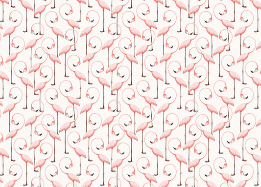Seamless Pink Flamingo Pattern Self Adhesive Wallpaper