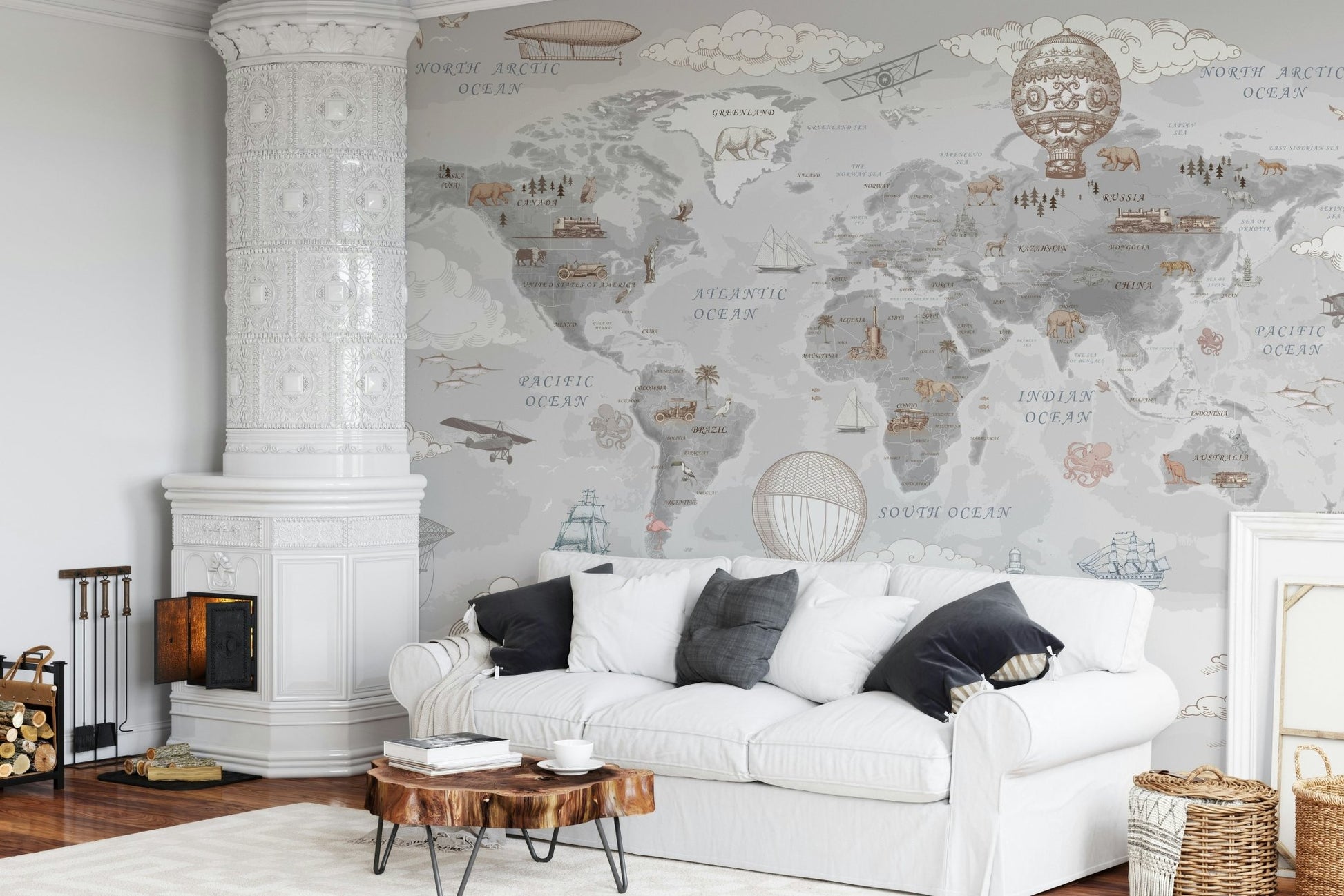 Antique Adventure Atlas Wall Mural - Wallanza