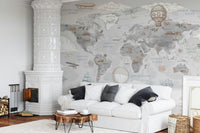 Antique Adventure Atlas Wall Mural - Wallanza