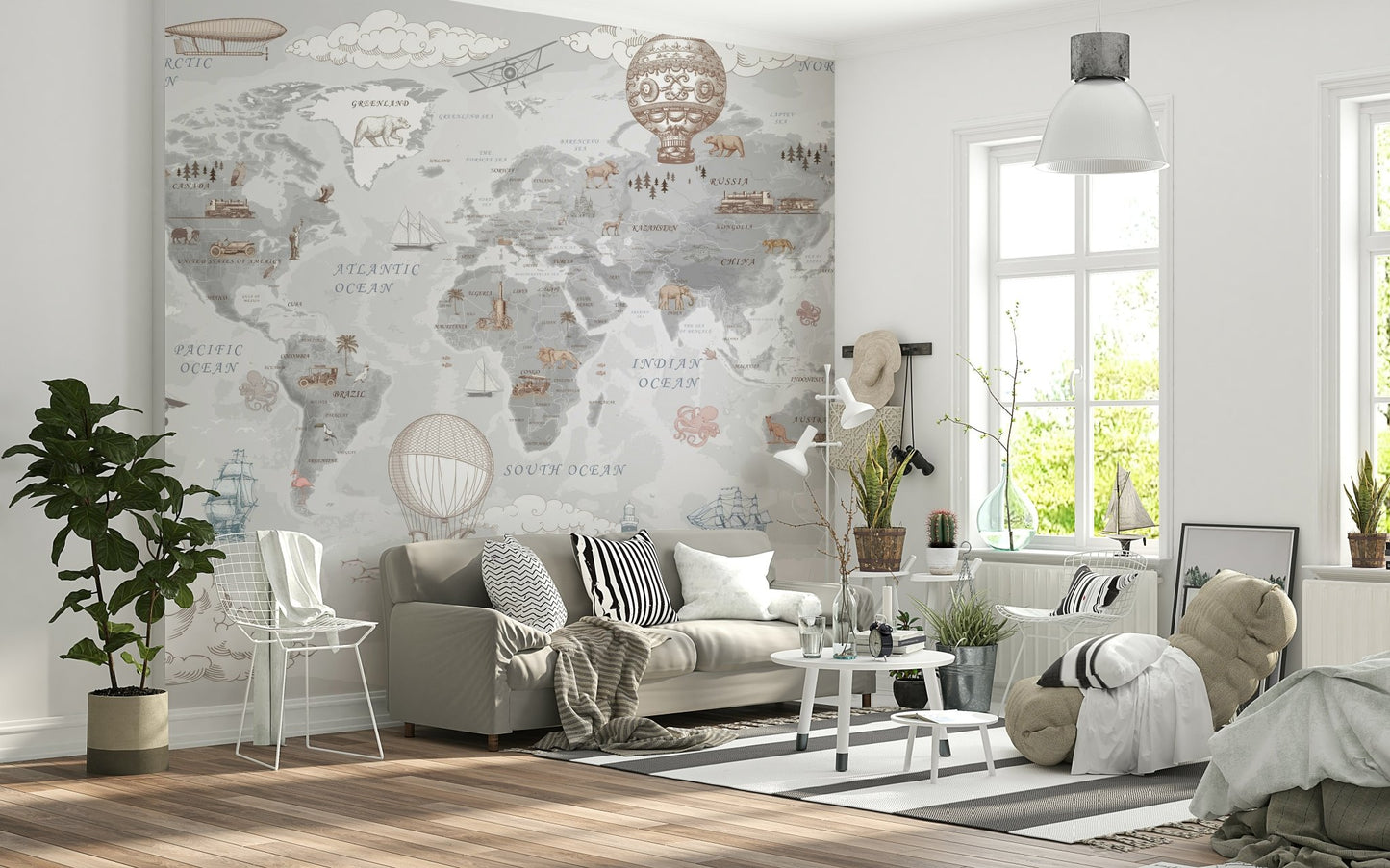 Antique Adventure Atlas Wall Mural - Wallanza