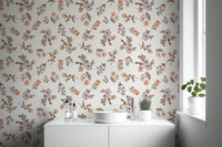 Elegant bloom trail floral pattern wallpaper design