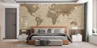 Vintage world map design wallpaper mural
