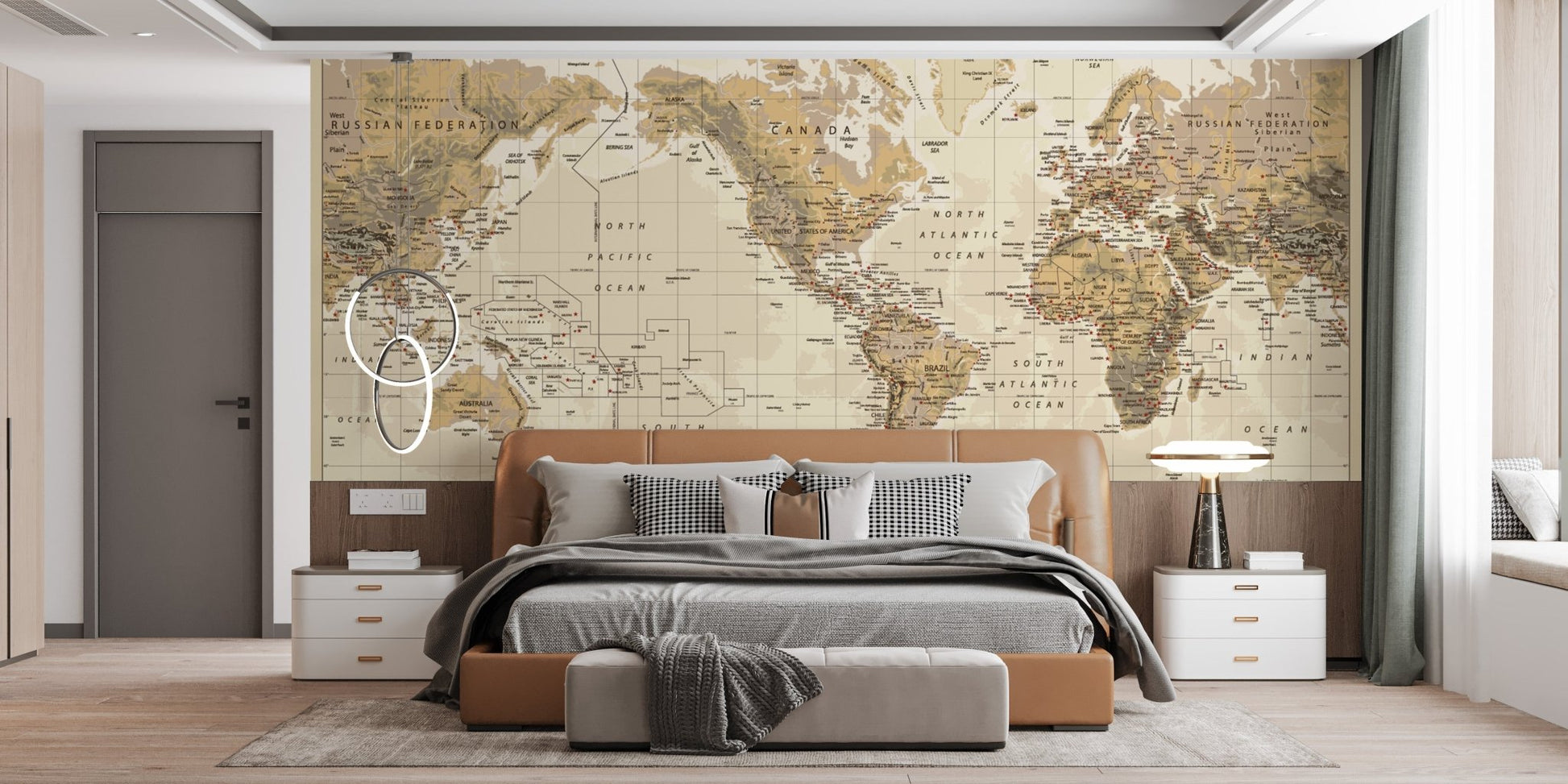 Historical map mural wallpaper style
