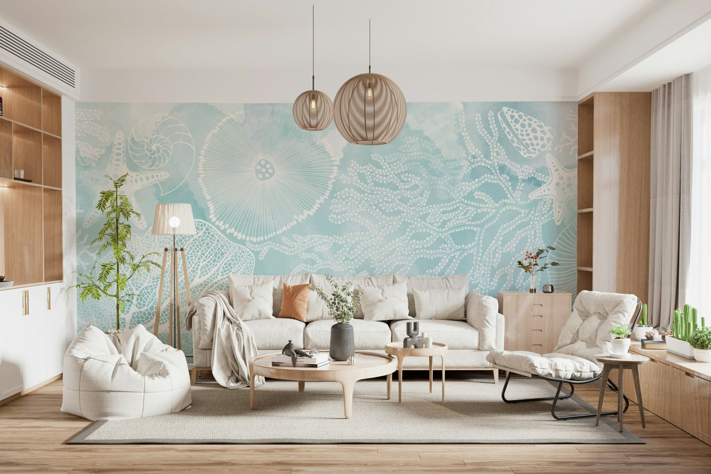 Aqua Marine Wall Mural - Wallanza