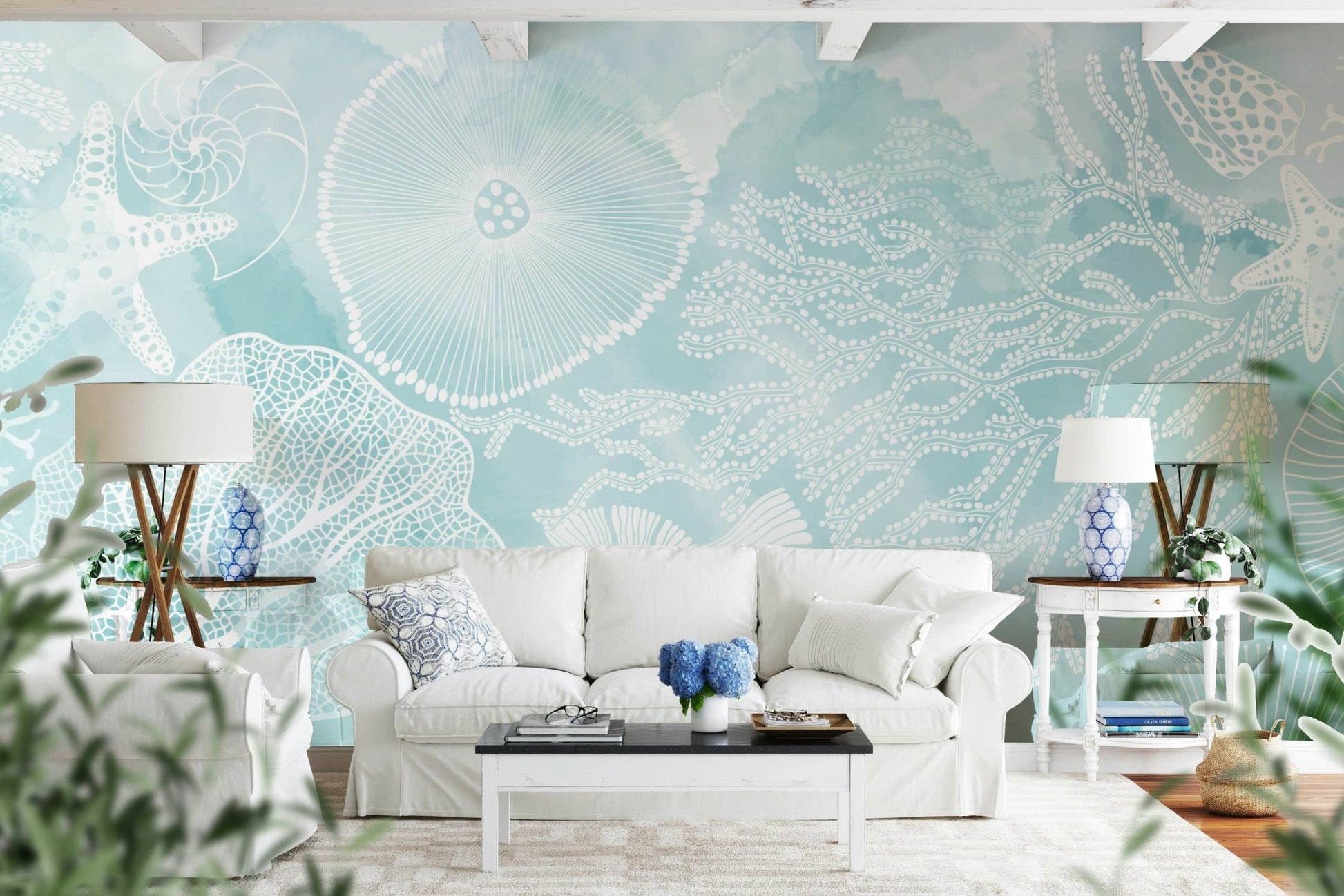Aqua Marine Wall Mural - Wallanza