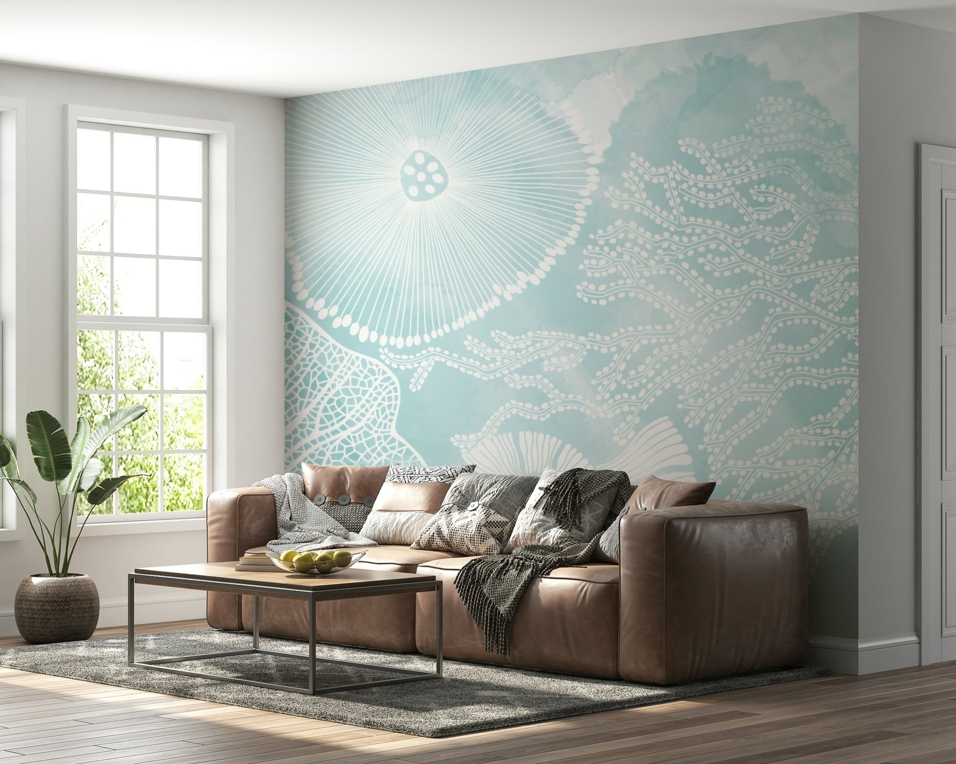Aqua Marine Wall Mural - Wallanza