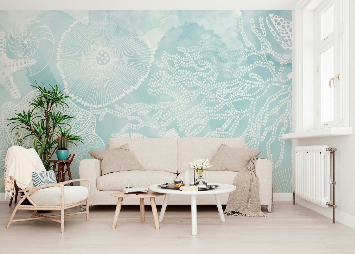 Aqua Marine Wall Mural - Wallanza