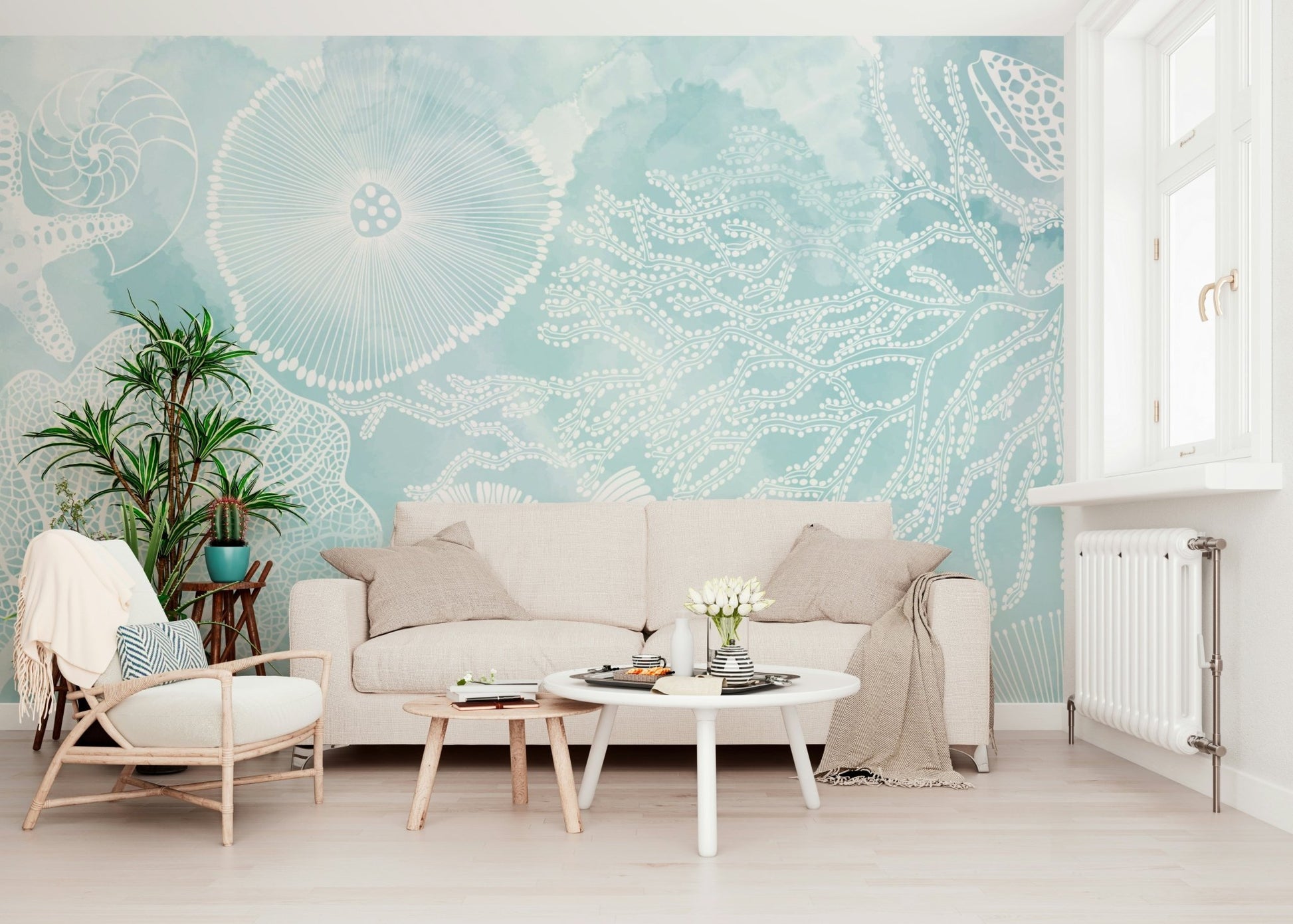 Aqua Marine Wall Mural - Wallanza