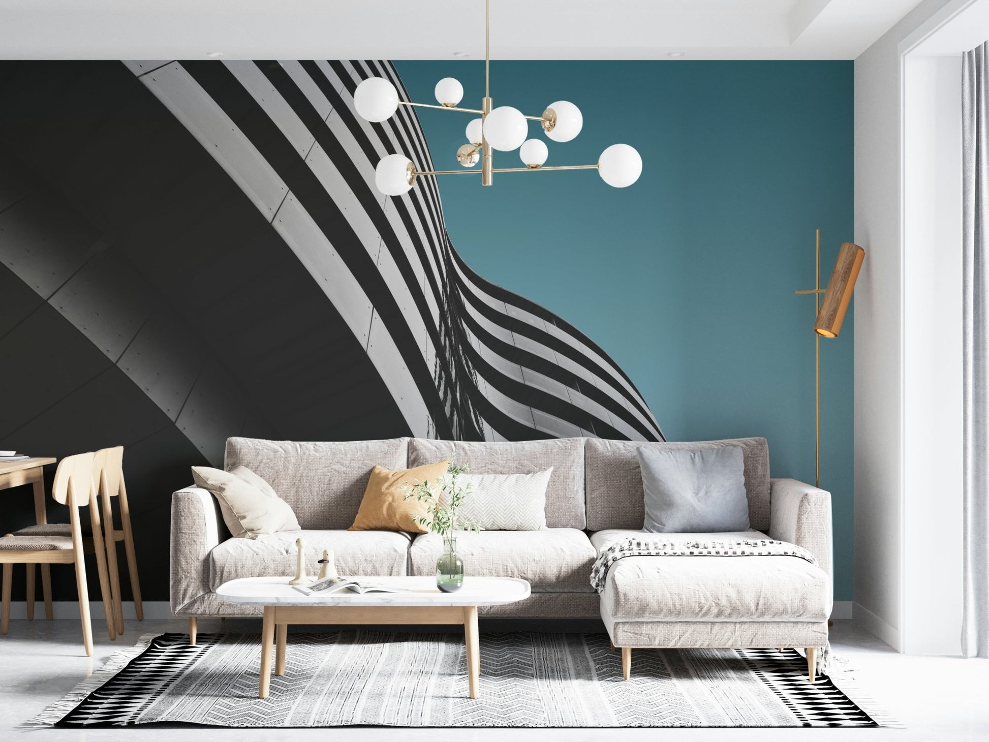 Aqua Zenith Urban Architecture Wall Mural - Wallanza