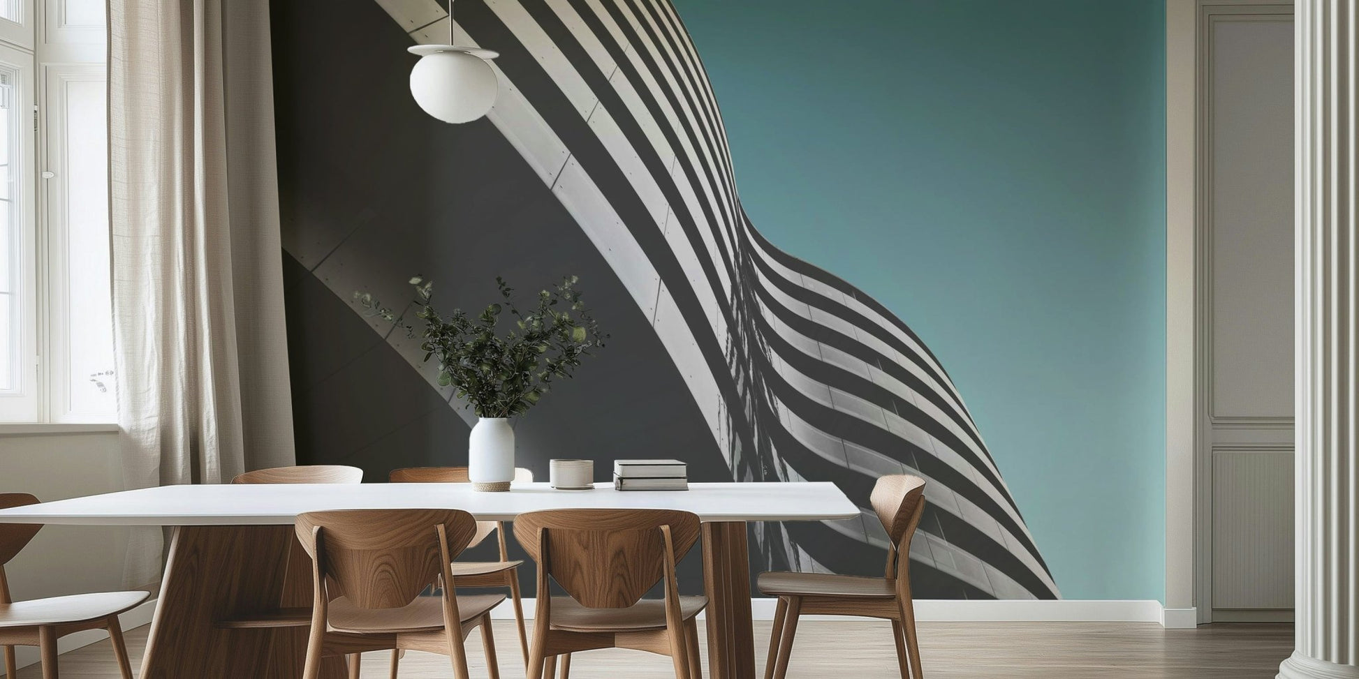 Aqua Zenith Urban Architecture Wall Mural - Wallanza