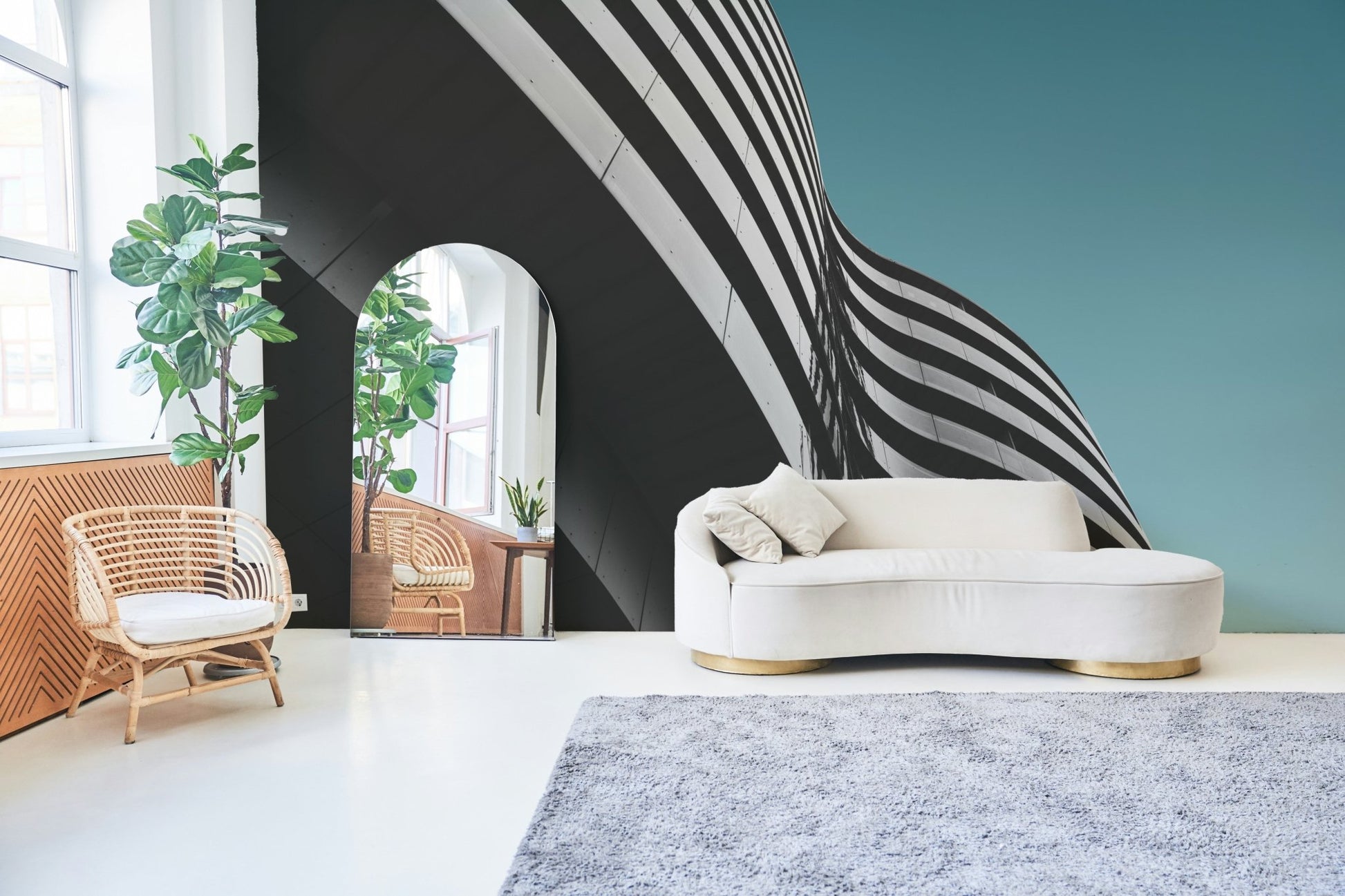 Aqua Zenith Urban Architecture Wall Mural - Wallanza