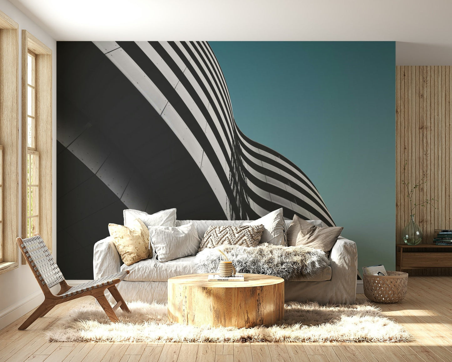 Aqua Zenith Urban Architecture Wall Mural - Wallanza